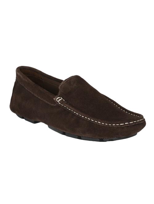 brown suede office wear loafer - 15001452 - Very Small Image - 1