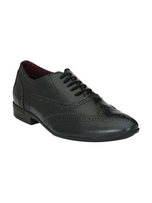 black leatherette lace-up brouge - 15001459 - Very Small Image - 1