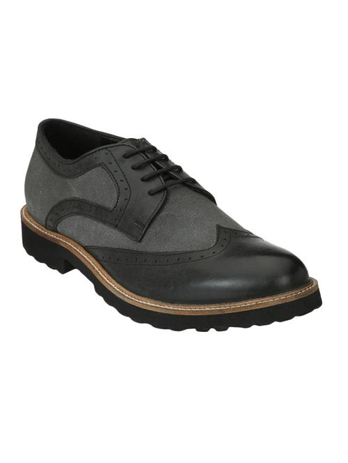 black leatherette lace-up derby - 15001464 - Very Small Image - 1