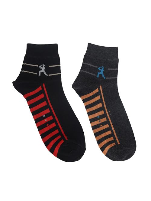 men pack of 2 striped above ankle length socks - 15002269 - Very Small Image - 1