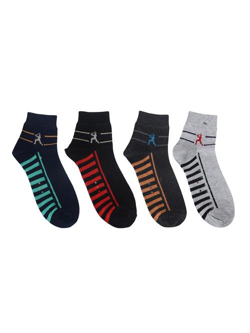 men pack of 4 striped above ankle length socks - 15002271 - Very Small Image - 1
