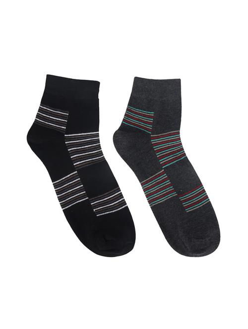 men pack of 2 striped above ankle length socks - 15002278 - Very Small Image - 1