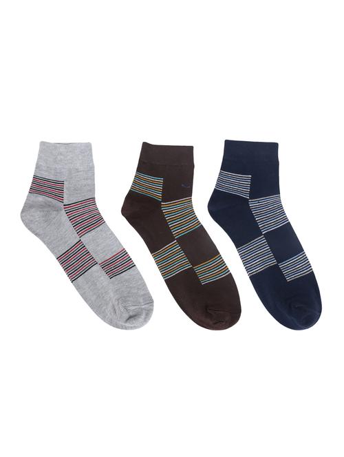 men pack of 3 striped above ankle length socks - 15002279 - Very Small Image - 1