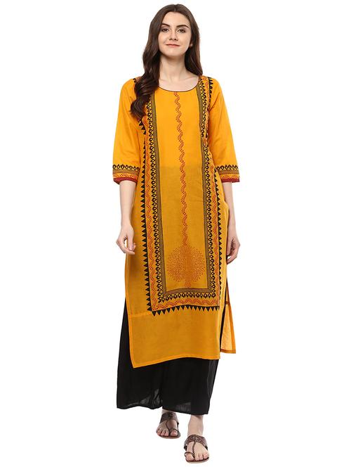 women's straight kurta - 15003512 - Very Small Image - 1