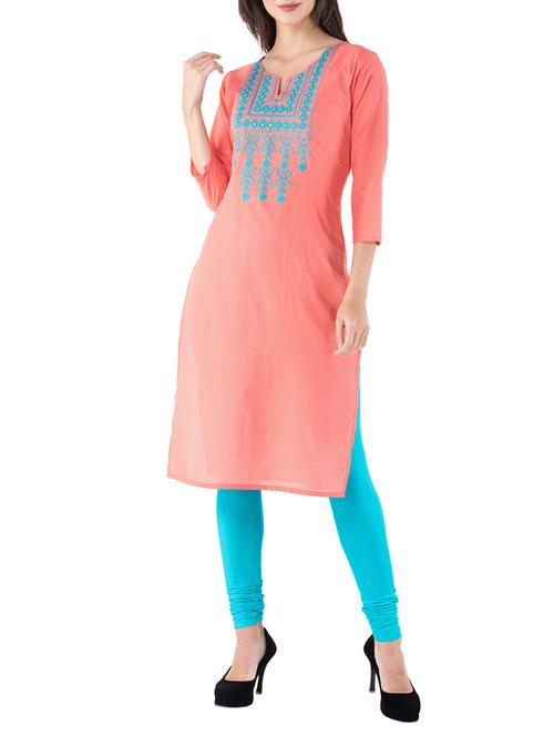 embroidered straight kurta - 15004929 - Very Small Image - 1
