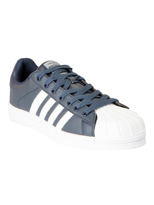 navy leatherette lace up sneaker - 15005674 - Very Small Image - 1