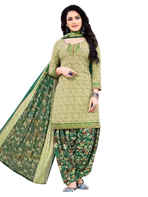 green crepe unstitched suit - 15006774 - Very Small Image - 1