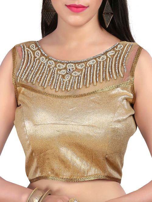 gold embellished solid blouse - 15006911 - Very Small Image - 1