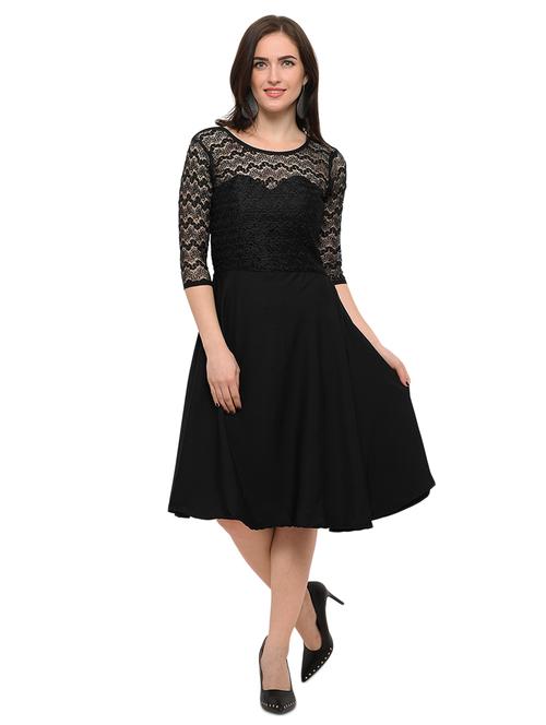 laced panel a-line dress - 15009081 - Very Small Image - 1