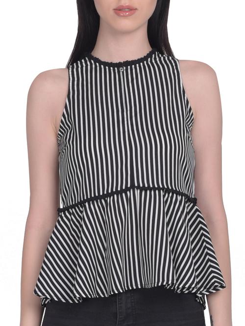 black striped peplum top - 15009115 - Very Small Image - 1
