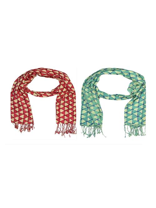 multi colored cotton scarf - 15010983 - Very Small Image - 1