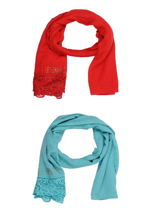 multi colored cotton scarf - 15011110 - Very Small Image - 1