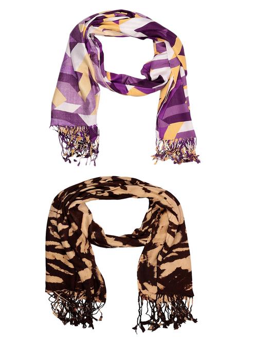 multi colored cotton scarf - 15011198 - Very Small Image - 1