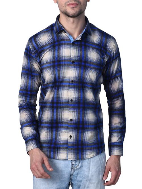 blue cotton casual shirt - 15011547 - Very Small Image - 1