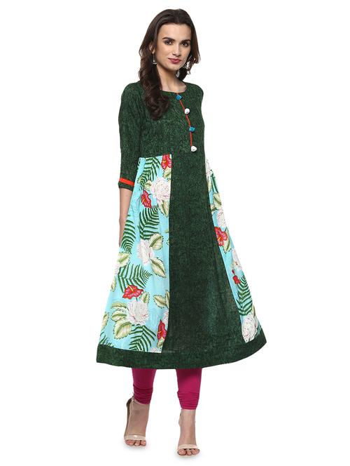 a-line floral kurta - 15015114 - Very Small Image - 1