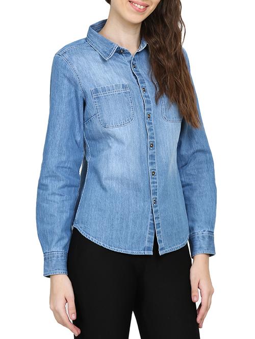 solid blue shirt - 15015535 - Very Small Image - 1