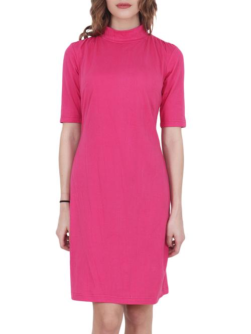 solid pink sheath dress - 15017954 - Very Small Image - 1