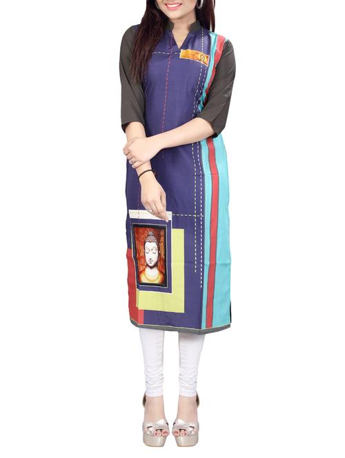 digital print straight kurta - 15018016 - Very Small Image - 1