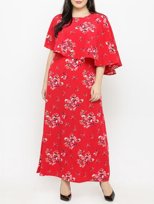 red printed plus dress - 15019764 - Very Small Image - 1