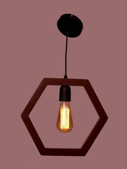 hanging vintage filament hanging bulb in  wooden hexagon shape pendants ceiling lamp - 15020501 - Very Small Image - 1