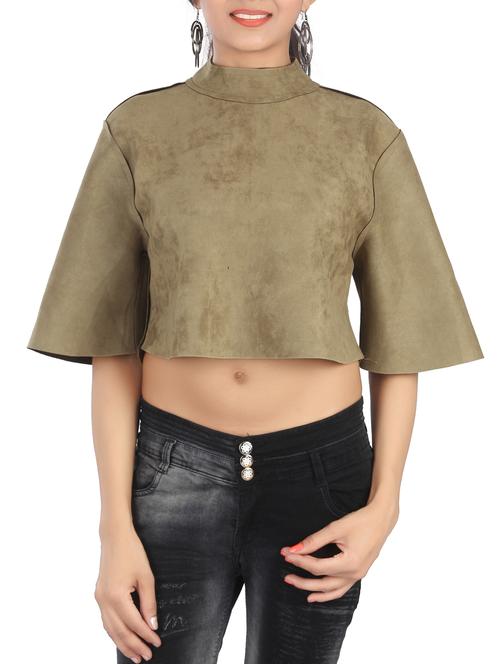 women's crop high neck top - 15020559 - Very Small Image - 1