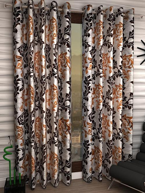 set of 2 polyester long door curtains - 15023095 - Very Small Image - 1