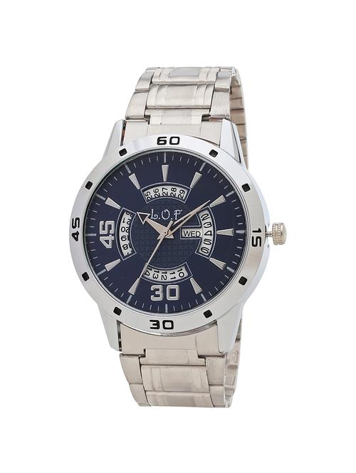 lof blue round dial metal strap men's multi function analog watch - lw3007 - 15025113 - Very Small Image - 1