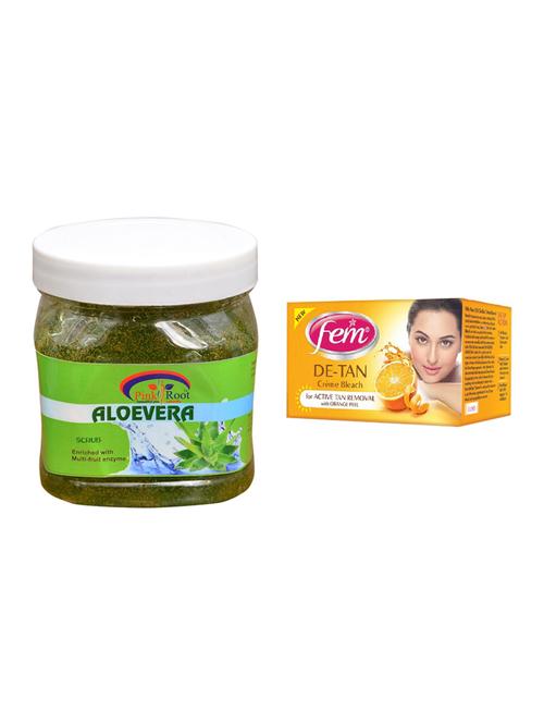 fem de-tan bleach, pink root aloe vera scrub 500ml - 15026563 - Very Small Image - 1