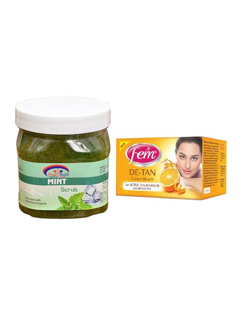 fem de-tan bleach, pink root mint scrub 500ml - 15026571 - Very Small Image - 1