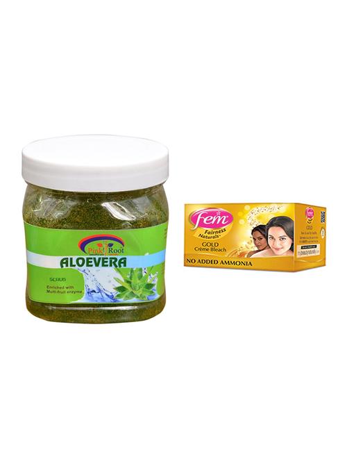 fem gold bleach, pink root aloe vera scrub 500ml - 15026629 - Very Small Image - 1