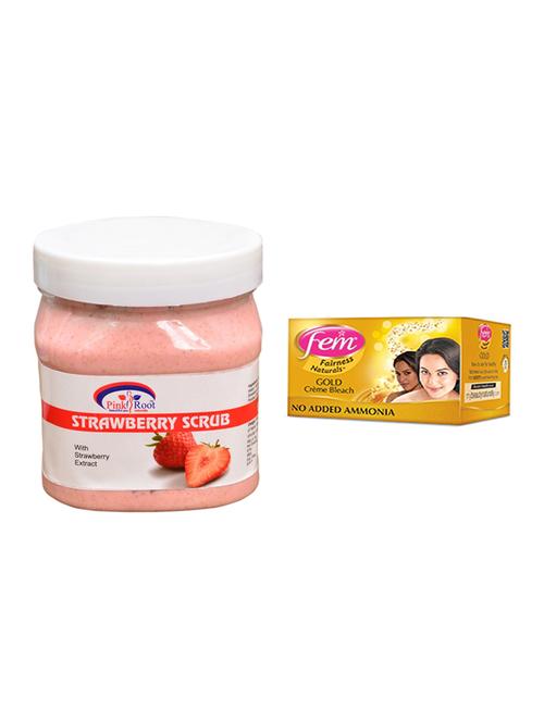 fem gold bleach, pink root strawberry scrub 500ml - 15026644 - Very Small Image - 1