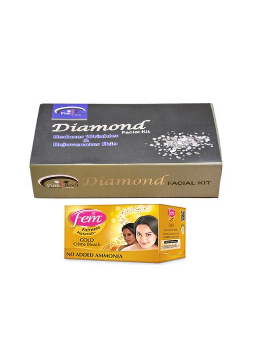 fem gold bleach, pink root diamond facial kit 83gm - 15026687 - Very Small Image - 1