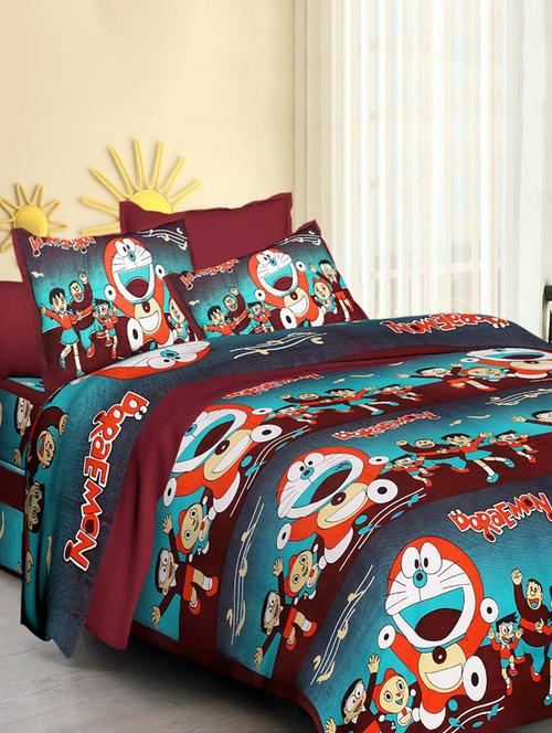 cotton double bedsheet with 2 pillow covers - 15029068 - Very Small Image - 1
