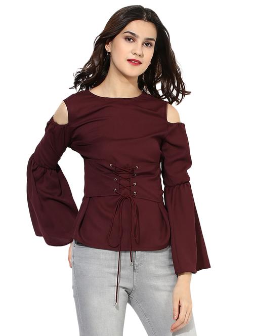 cold shoulder corset top - 15029754 - Very Small Image - 1