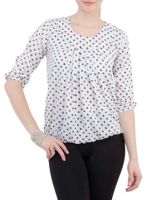 women's blouson round neck top - 15030456 - Very Small Image - 1