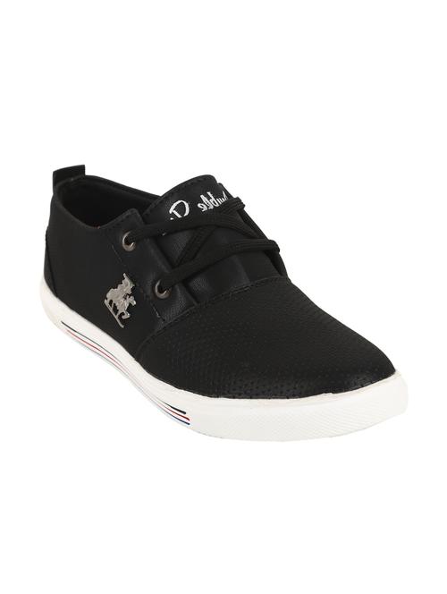 black leatherette lace up sneaker - 15030841 - Very Small Image - 1