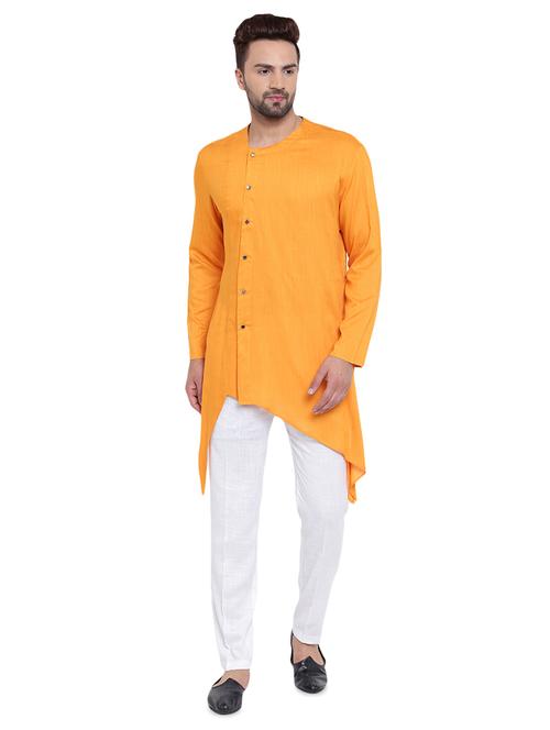 orange rayon ethnic wear set - 15031306 - Very Small Image - 1