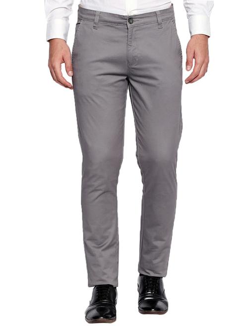 grey cotton flat front formal trouser - 15032631 - Very Small Image - 1