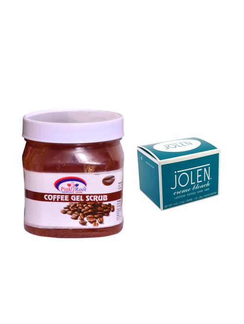 jolen cr?me bleach 18g and pink root coffee gel scrub 500ml - 15033540 - Very Small Image - 1