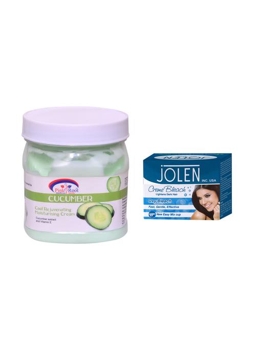 jolen oxy bleach cr?me 35g and pink root cucumber cream 500ml - 15033555 - Very Small Image - 1