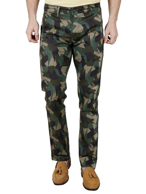 multi colored cotton blend flat front casual trousers - 15036577 - Very Small Image - 1