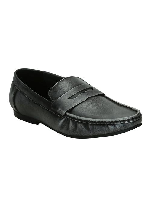grey leather slip on loafers - 15036845 - Very Small Image - 1