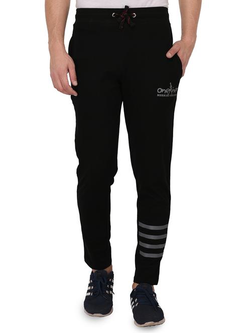 black cotton ankle length track pant - 15037075 - Very Small Image - 1