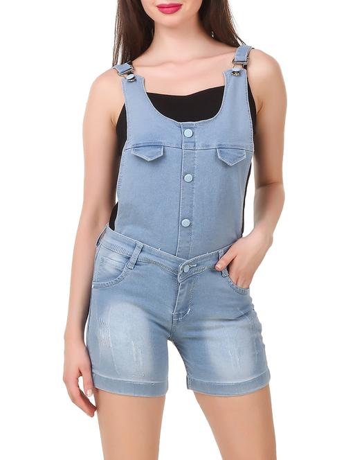 light blue denim dungaree - 15037402 - Very Small Image - 1