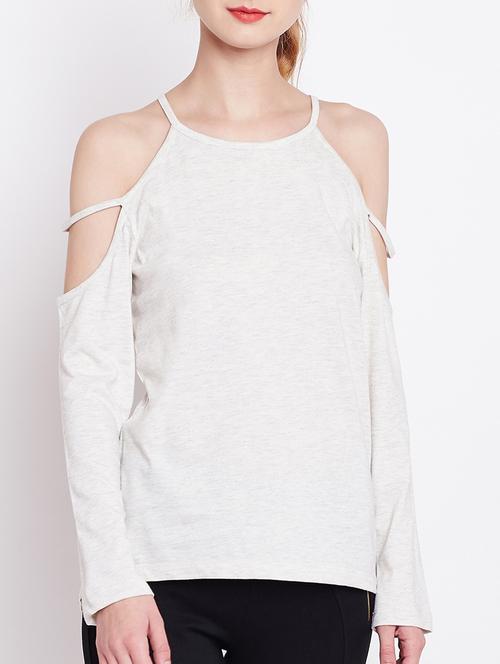 cold shoulder heather top - 15037774 - Very Small Image - 1