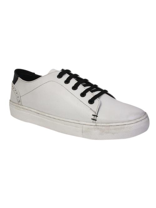 white leatherette lace up sneaker - 15037851 - Very Small Image - 1