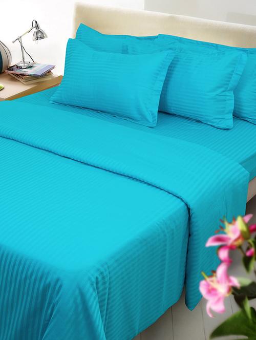 self striped double bedsheet with 2 pillow covers - 15037933 - Very Small Image - 1