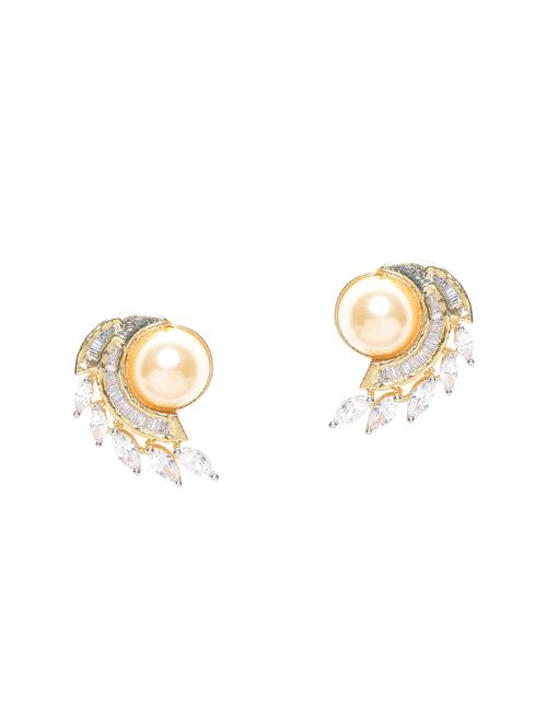 gold metal studs earrings - 15038224 - Very Small Image - 1