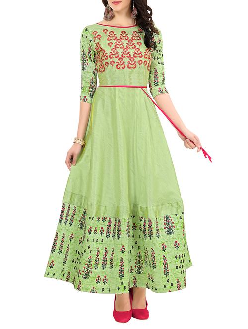 embroidered kalidaar flared gown - 15039437 - Very Small Image - 1