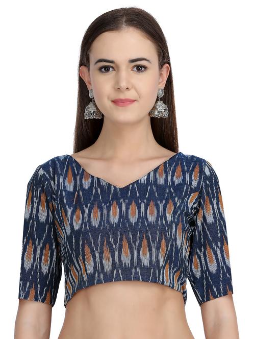 KAANCHIE NANGGIA blue ikkat blouse - 15041927 - Very Small Image - 1